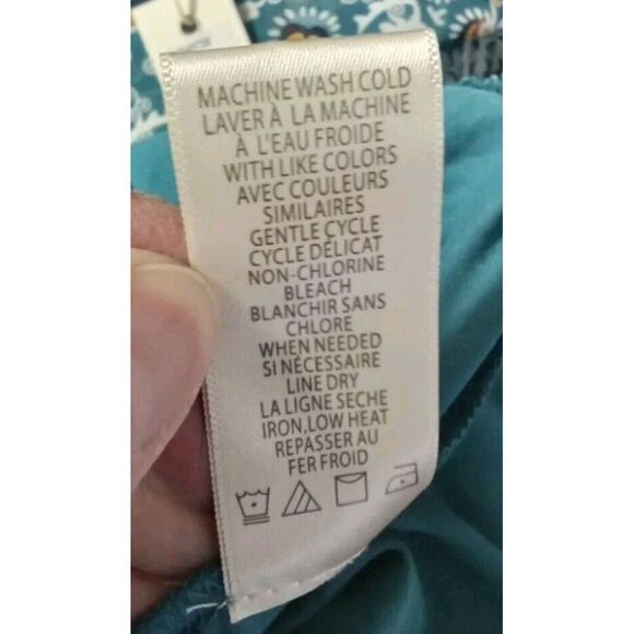 Maxi Studio Blouse Size S Flare Sleeves Lined Elastic Hem Paisley NEW - Picture 12 of 12